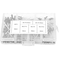 Akozon Remaches ciegos de aluminio de 120 piezas - juego M2.4 - M3.0 - M3.2 - M4- kit de fijación con caja